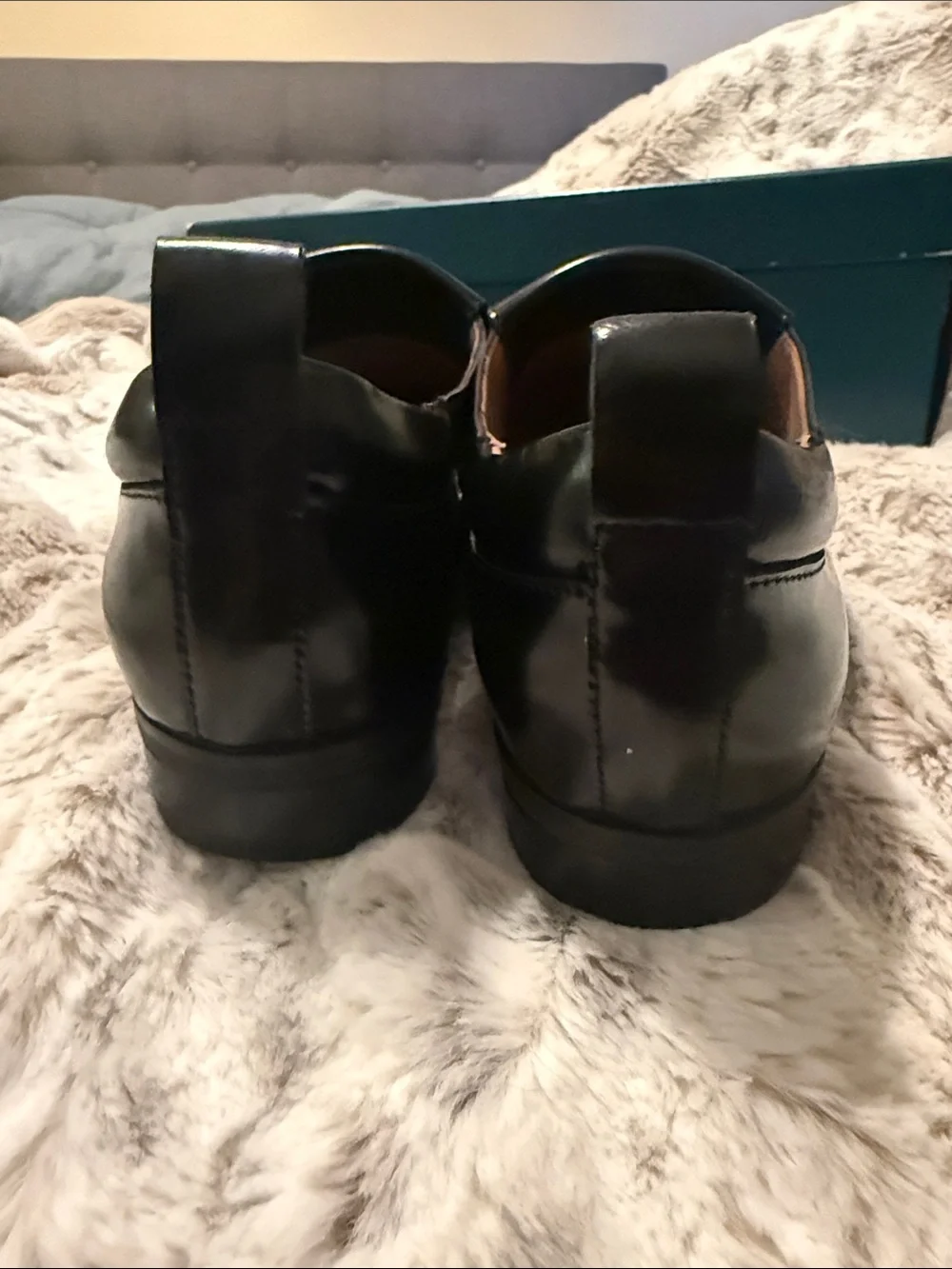 AEROSOLES NIB Black Leather Kids Slip-On Dress Loafers